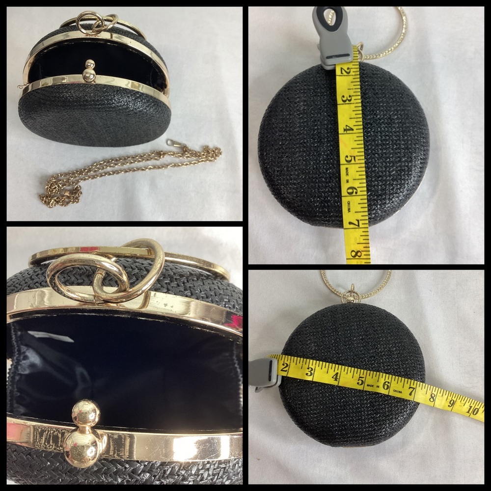 Elegant Black Clutch with Gold Ring Handle.29 - Picture 3 of 5
